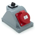 Rozdzielnica budowlana typ COMBOPOL 16A/5 + GS 230V + rozłącznik L-0-P, obudowa naścienna / natynkowa, E96061541