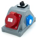 Rozdzielnica budowlana typ COMBOPOL 16A/5 + GS 230V + rozłącznik L-0-P, obudowa naścienna / natynkowa, E96061541