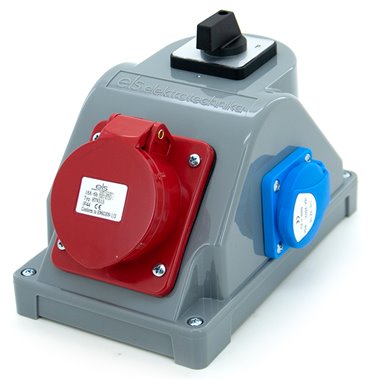 Rozdzielnica budowlana typ COMBOPOL 16A/5 + GS 230V + rozłącznik L-0-P, obudowa naścienna / natynkowa, E96061541