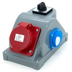 Rozdzielnica budowlana typ COMBOPOL 16A/5 + GS 230V + rozłącznik L-0-P, obudowa naścienna / natynkowa, E96061541