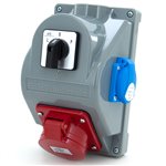 Rozdzielnica budowlana typ COMBOPOL 16A/5 + GS 230V + rozłącznik L-0-P, obudowa naścienna / natynkowa, E96061541