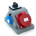 Rozdzielnica budowlana typ COMBOPOL 32A/5 + 2*GS 230V + rozłącznik L-0-P, obudowa naścienna / natynkowa, E960625421