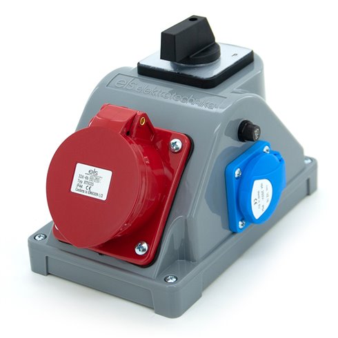 Rozdzielnica budowlana typ COMBOPOL 32A/5 + 2*GS 230V + rozłącznik L-0-P, obudowa naścienna / natynkowa, E960625421