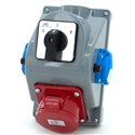 Rozdzielnica budowlana typ COMBOPOL 32A/5 + 2*GS 230V + rozłącznik L-0-P, obudowa naścienna / natynkowa, E960625421