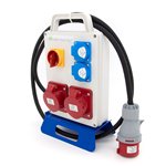 Rozdzielnica budowlana przenośna 2*16A/5 + 2*GS 230V + wyłącznik główny + kabel OPD 2m + wtyczka 16A/5, ERPRZ001