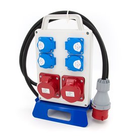 Rozdzielnica budowlana przenośna 2*16A/5 + 4*GS 230V + 2m kabel OPD 5x2.5mm2 + wtyczka 16A/5, P420-2MW