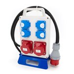 Rozdzielnica budowlana przenośna 2*16A/5 + 4*GS 230V + 2m kabel OPD 5x2.5mm2 + wtyczka 16A/5, ERPRZ002
