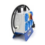 Rozdzielnica budowlana przenośna 5*GS 230V + rozłącznik główny + 1.5m kabel OW 3x2.5mm2 + wtyczka gumowa, ERPRZ004