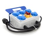 Rozdzielnica budowlana przenośna 5*GS 230V + rozłącznik główny + 1.5m kabel OW 3x2.5mm2 + wtyczka gumowa, ERPRZ004