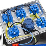 Rozdzielnica budowlana przenośna 5*GS 230V + rozłącznik główny + 1.5m kabel OW 3x2.5mm2 + wtyczka gumowa, ERPRZ004