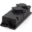 Listwa, gniazdo gumowe (TPE) podwójne IP44 2*16A 2P+Z, kolor czarny, TRG-2