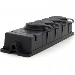 Listwa, gniazdo gumowe (TPE) poczwórne IP44  4x16A 2P+Z, kolor czarny, TRG-4
