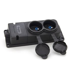 Listwa, gniazdo gumowe (TPE) podwójne IP44 2*16A 2P+Z, kolor czarny, TRG-2