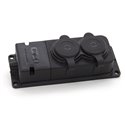 Listwa, gniazdo gumowe (TPE) podwójne IP44 2*16A 2P+Z, kolor czarny, TRG-2