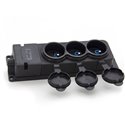 Listwa, gniazdo gumowe (TPE) potrójne IP44  3x16A 2P+Z, kolor czarny, TRG-3