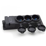Listwa, gniazdo gumowe (TPE) potrójne IP44  3x16A 2P+Z, kolor czarny, TRG-3