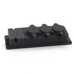 Listwa, gniazdo gumowe (TPE) potrójne IP44  3x16A 2P+Z, kolor czarny, TRG-3