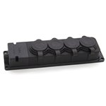 Listwa, gniazdo gumowe (TPE) poczwórne IP44  4x16A 2P+Z, kolor czarny, TRG-4