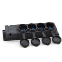 Listwa, gniazdo gumowe (TPE) poczwórne schuko IP44  4x16A 2P+Z, kolor czarny, TRG-4SCH