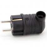 Wtyczka kątowa gumowa hermetyczna 230V 16A schuko IP44, kolor czarny, TWGK-SCH