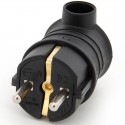 Wtyczka kątowa gumowa hermetyczna 230V 16A schuko IP44, kolor czarny, TWGK-SCH
