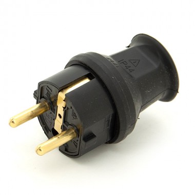 Wtyczka gumowa wtyk 230V IP44, uni-schuko, kolor czarny, 179716005
