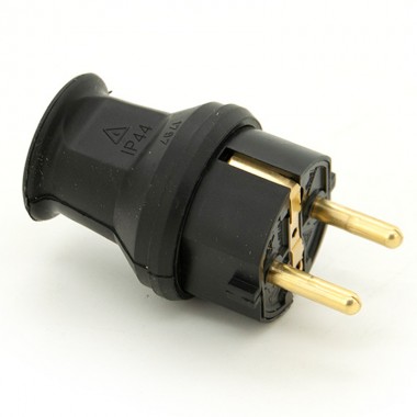 Wtyczka gumowa wtyk 230V IP44, uni-schuko, kolor czarny, 179716005