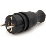 Wtyczka gumowa hermetyczna 230V IP 44 16A schuko, kolor czarny, TWG-SCH