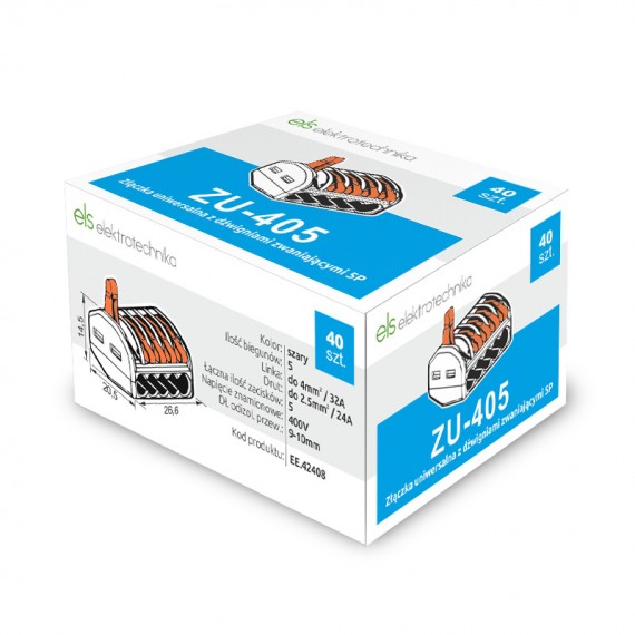 Szybkozłączka złączka uniwersalna 5x0,08-4mm BOX 40 szt. ZU-405-40