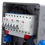 Rozdzielnica budowlana 32A/5P + 16A/5P + 4*GS 230V + zabezpieczenia + różnicówka, 11NO42C11C1F