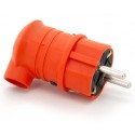 Wtyczka kątowa gumowa hermetyczna 230V IP44 16A schuko, kolor pomarańczowy, TWGKP-SCH