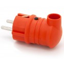 Wtyczka kątowa gumowa hermetyczna 230V IP44 16A schuko, kolor pomarańczowy, TWGKP-SCH