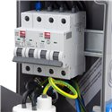 Rozdzielnica budowlana 32A/4P + 2*GS 230V + zabezpieczenia, obudowa naścienna, okienko 6M, 6NO21C011C/4