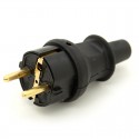 Wtyczka gumowa hermetyczna 230V IP 44 16A uni-schuko, kolor czarny, 173016008
