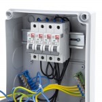 Rozdzielnica budowlana 4*GS 230V, zabezpieczenia, obudowa naścienna / natynkowa, okienko 8M, 8NO44C00