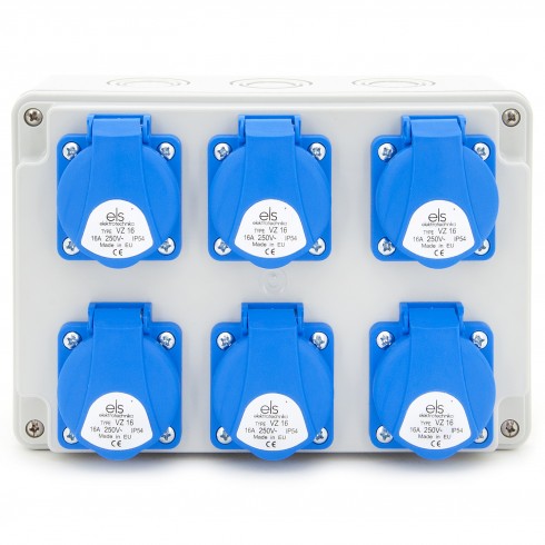 Rozdzielnica budowlana 6*GS 230V, obudowa naścienna / natynkowa, ELS Elektrotechnika, N600