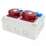 Rozdzielnica budowlana 32A/5P + 16A/5P + 3*GS 230V, obudowa naścienna, ELS Elektrotechnika, N311