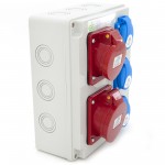 Rozdzielnica budowlana 32A/5P + 16A/5P + 3*GS 230V, obudowa naścienna, ELS Elektrotechnika, N311