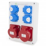 Rozdzielnica budowlana 32A/5 + 16A/5 + 4*GS 230V, obudowa stacjonarna, ELS Elektrotechnika, N411