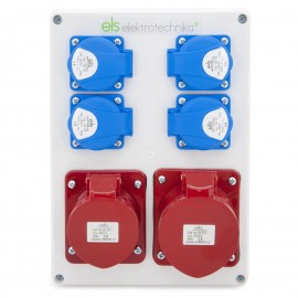 Rozdzielnica budowlana 32A/5 + 16A/5 + 4*GS 230V, obudowa stacjonarna, ELS Elektrotechnika, N411