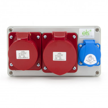 Rozdzielnica budowlana 32A/5 + 16A/5P + GS 230V, obudowa naścienna, ELS Elektrotechnika, N111