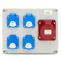 Rozdzielnica budowlana 32A/5P + 4*GS 230V, obudowa naścienna, ELS Elektrotechnika, N401