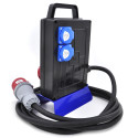 Rozdzielnica budowlana przenośna 32A/5 + 16A/5 + 4*GS 230V + zabezpieczenia + wtyczka 32A/5 + 2m kabel 5G4 , 4PO41C11C1W2MC