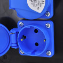 Rozdzielnica budowlana przenośna 4*GS 230V + 2*16A/5 + 2m kabel OPD 5x2.5mm2 + wtyczka 16A/5, P4112MC