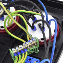 Rozdzielnica budowlana przenośna 4*GS 230V + 2*16A/5 + 2m kabel OPD 5x2.5mm2 + wtyczka 16A/5, P4112MC