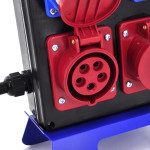 Rozdzielnica budowlana przenośna 4*GS 230V + 2*16A/5 + 2m kabel OPD 5x2.5mm2 + wtyczka 16A/5, P4112MC