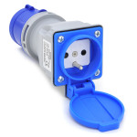 Adapter kempingowy, wtyczka przenośna, przejściówka z wtyczką CEE 16A na gniazdo 230V IP44, C013F01