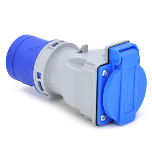 Adapter kempingowy, wtyczka przenośna, przejściówka z wtyczką CEE 16A na gniazdo 230V IP44, C013F01