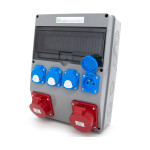 Rozdzielnica budowlana 32A/5 + 16A/5 + 4*GS 230V, okablowana, niewyposażona, obudowa stacjonarna, okienko 12M, 12NO411