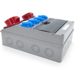 Rozdzielnica budowlana 32A/5 + 16A/5 + 4*GS 230V, okablowana, niewyposażona, obudowa stacjonarna, okienko 12M, 12NO411